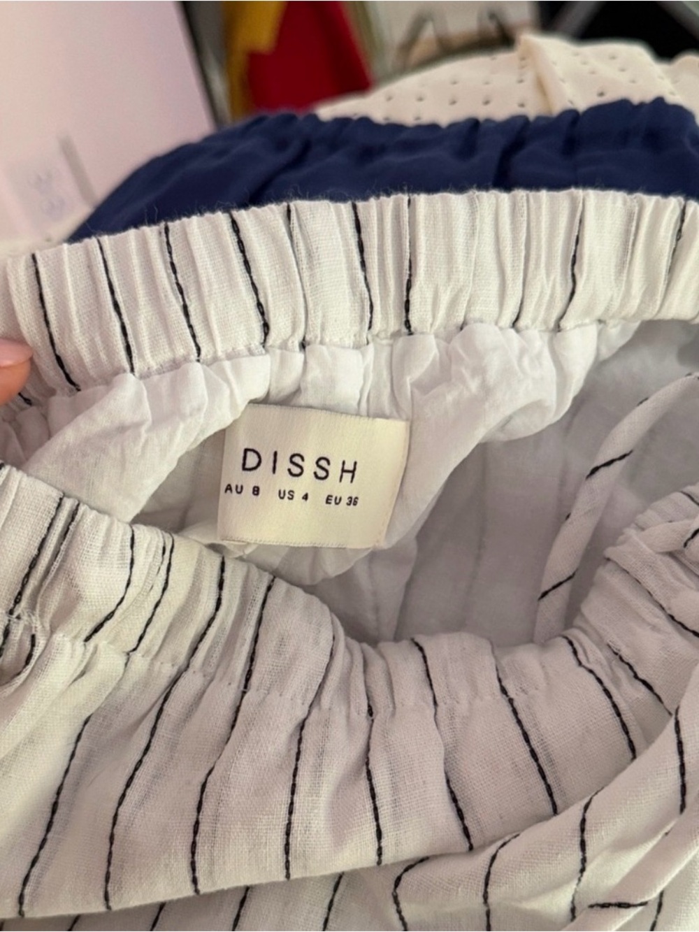 DISSH White and Black Striped High Waist Shorts s - Picture 3 of 3